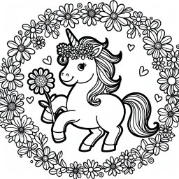 Fröhchenblütenzaub – #Einhorn, #Ausmalbild, #Magie, #Freundschaft, #Regenbogenwald