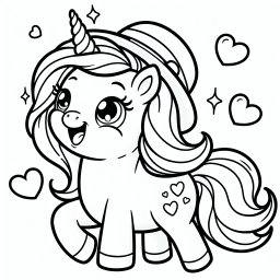 aufgeregtes herzchen – #Einhorn #Magie #Regenbogen #Freundschaft #Ausmalbild