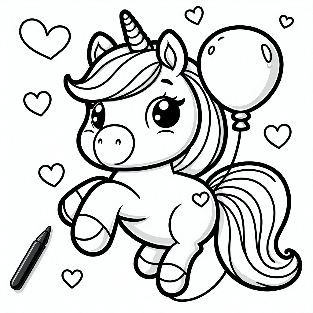 Tauche ein in die wundervolle Welt der Einhörner! Auf diesem bezaubernden Ausmalbild siehst du ein freches Einhorn, das mit einem Herzluftballon spielt. Dieses Einhorn wartet nur darauf, von dir in den schönsten Farben zum Leben erweckt zu werden! Wusstest du, dass in der geheimnisvollen Welt der Einhörner alles voller Magie ist? Ihr glitzerndes Horn hat die Kraft, Regenbögen am Himmel zu zaubern, und mit jedem Farbstrich kannst du ein kleines Stück dieser Magie einfangen.
Ein Ausflug in den Wald ist für Einhörner immer ein Abenteuer, denn dort treffen sie auf ihre Freunde, die Feen und Elfen. Gemeinsam erleben sie spannende Geschichten voller Freundschaft und Spaß. Vielleicht kannst du dir vorstellen, wie dein Einhorn mit einem Hüpfer von einer bunten Blumenwiese zur nächsten springt und dabei fröhlich lacht.
Ein kleiner Tipp: Vielleicht möchtest du den Herzluftballon in strahlendem Rot und das Einhorn in Regenbogenfarben ausmalen. So wird dein Bild besonders lebendig! Lass deiner Fantasie freien Lauf und male, was dir in den Sinn kommt.
Viel Spaß beim Ausmalen und Entdecken der magischen Einhornwelt!