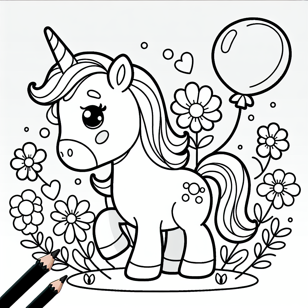 Willkommen in der zauberhaften Welt der Feen und Einhörner! Hier wartet ein neugieriges Einhorn darauf, von dir in bunten Farben zum Leben erweckt zu werden. Mit einem lustigen Luftballon, der fröhlich im Wind tanzt, und einer Wiese voller zauberhafter Blumen, bietet dieses Bild alles, was ein fantasievolles Herz begehrt.
Unser Einhorn hat ein prachtvolles Horn, das nur darauf wartet, in leuchtenden Farben zu strahlen. Vielleicht ein glitzerndes Gold oder ein leuchtendes Silber? Die Wahl liegt ganz bei dir! Und was wäre ein Einhorn ohne seinen besten Freund, den Regenbogen? Male einen Regenbogen in den Hintergrund und sieh zu, wie Magie in den Wald einzieht.
Ein Tipp: Verwende kräftige Farben für den Ballon und die Blumen, damit dein Einhorn in einem kunterbunten Meer aus Farben steht. Und vergiss nicht, ein wenig Funkeln zum Glänzen der Augen hinzuzufügen - schließlich ist Freundschaft das schönste Funkeln von allen!
Also, schnapp dir deine Stifte und lass deiner Fantasie freien Lauf! Dein Einhorn wartet schon darauf, verzaubert zu werden.