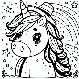 Neugiersternglanz – Tags: #Einhorn #Magie #Ausmalbild #KinderKreativität #ZauberhafteFreundschaft