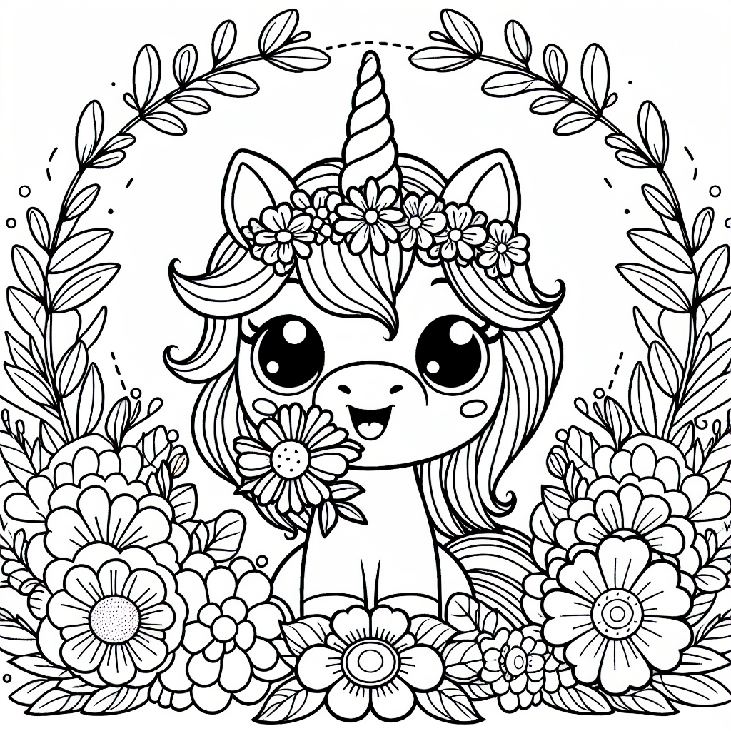 Hier siehst du ein wundervolles Ausmalbild eines fröhlichen Einhorns, das eine Blume in seinen Hufen hält. Einhörner sind magische Fabelwesen, die oft mit einem besonderen Horn auf der Stirn dargestellt werden. Dieses Horn soll magische Kräfte besitzen, die Glück und Freude bringen können. Unser Einhorn ist besonders groß und einfach gezeichnet, sodass es sich perfekt zum Ausmalen eignet. Es lächelt freundlich und steht inmitten vieler wunderschöner Blumen, die nur darauf warten, in leuchtenden Farben zum Leben erweckt zu werden.
Einhörner sind oft mit Regenbögen, Wäldern und Geschichten von Freundschaft verbunden. In vielen Erzählungen leben Einhörner in geheimnisvollen Wäldern und sind die besten Freunde derjenigen, die das Glück haben, ihnen zu begegnen. Ihre Magie besteht nicht nur aus ihrem strahlenden Aussehen, sondern auch aus der Fähigkeit, Menschen zu inspirieren und Freude zu verbreiten. Male dieses Einhorn in deinen Lieblingsfarben aus und erwecke die magische Welt der Einhörner zum Leben!