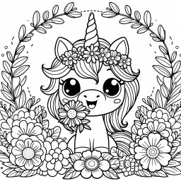 Freches Blütenpony – Tags: Einhorn, Magie, Regenbogen, Freundschaft, Wald