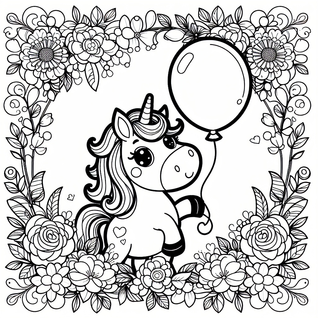 Willkommen in einer Welt voller Wunder und Magie, in der ein zauberhaftes Einhorn darauf wartet, von dir zum Leben erweckt zu werden! Dieses niedliche Einhorn-Ausmalbild ist dein Ticket zu einer Reise in ein geheimnisvolles Land, wo Träume fliegen und Farben tanzen. Im Mittelpunkt steht ein verspieltes Einhorn, dessen glänzendes Horn in allen Farben des Regenbogens erstrahlt. Es befindet sich in einem verwunschenen Wald, umgeben von einer fröhlichen Ansammlung duftender Blumen und einem fröhlich schwebenden Ballon, der die Fantasie beflügelt.
Stell dir vor, wie das Einhorn mit seinen magischen Kräften die Blumen erblühen lässt und der ganze Wald in einem prächtigen Farbenmeer leuchtet. Vielleicht sitzt du selbst auf seinem Rücken und fliegst durch die Lüfte, vorbei an Regenbögen und Wolken, begleitet von einer Schar freundlicher Vögel. Das Ausmalen dieser Szene lädt dich ein, die Magie der Freundschaft zu entdecken, während du mit jedem Farbstiftstrich ein kleines Stückchen Magie in die Welt bringst. Lass deiner Kreativität freien Lauf und tauche ein in diese zauberhafte Fantasiewelt!