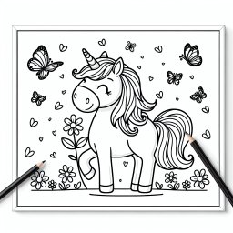 Fröhlicher Blumengruß – Tags: #Einhorn, #Magie, #Regenbogen, #Wald, #Freundschaft