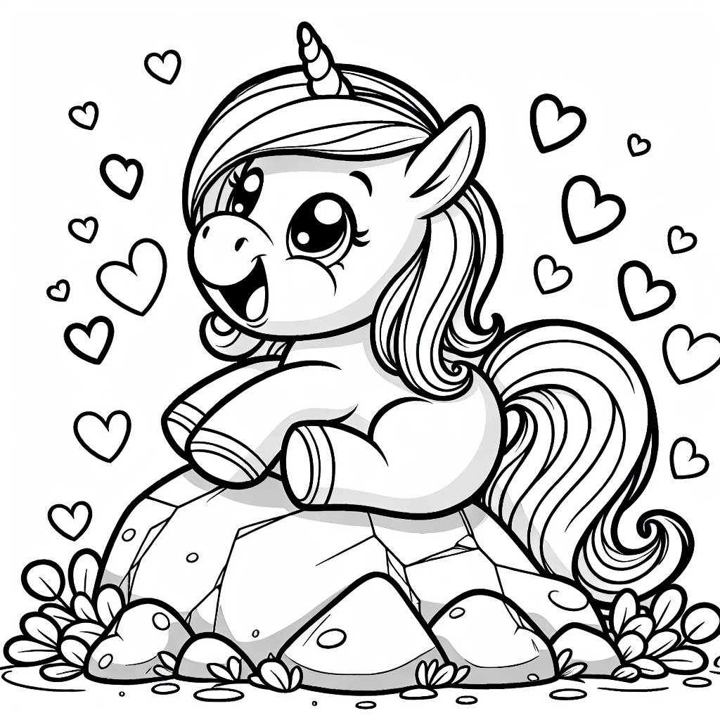 **Tauche ein in die magische Welt der Einhörner mit diesem Ausmalbild!**
Willkommen in der zauberhaften Welt der Einhörner! Dieses fantastische Ausmalbild zeigt ein fröhliches Einhorn, das gemütlich auf einem Felsen sitzt, umgeben von funkelnden Herzen. Einhörner sind magische Wesen, bekannt für ihr leuchtend weißes Fell und ihr spiralförmiges Horn auf der Stirn. Viele Geschichten erzählen, dass ihr Horn magische Kräfte besitzt und Glück bringt. Einhörner lieben es, in geheimnisvollen Wäldern zu leben, wo sie mit anderen magischen Kreaturen Freundschaften schließen.
Aber wusstest du, dass Einhörner auch eine ganz besondere Verbindung zum Regenbogen haben? Legenden besagen, dass Einhörner Regenbogenwege durch den Himmel ziehen können. Stell dir vor, du könntest auf einem Regenbogen reisen und überall hin gelangen, wo du möchtest!
Dieses Ausmalbild mit klaren schwarzen Linien bietet dir viel Platz für deine Kreativität. Lass deiner Fantasie freien Lauf und male das Einhorn und seine Umgebung in leuchtenden, fröhlichen Farben aus. Vielleicht verleihst du ihm ein buntes Horn oder erschaffst einen Regenbogenhimmel im Hintergrund. Viel Spaß beim Ausmalen!
