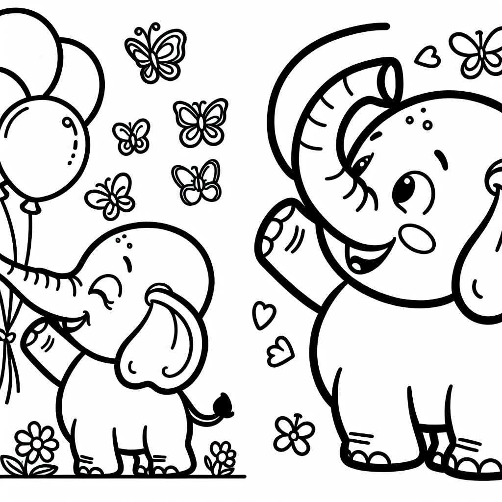 Fröhlicher Ballonrüssel - #Elefant #Ausmalbild #Kreativität #Kinderaktivitäten #Tierwelt