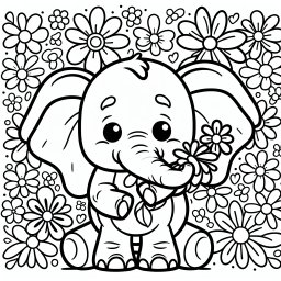 Tanzender Rüsselfreund - Tags: Elefanten, Ausmalbild, Kinder, Kreativität, Afrikanische Tiere