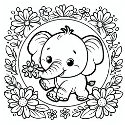 Blumiger Dickhäuter – Tags: #Elefanten #Ausmalbild #Kreativität #Kinder #Natur