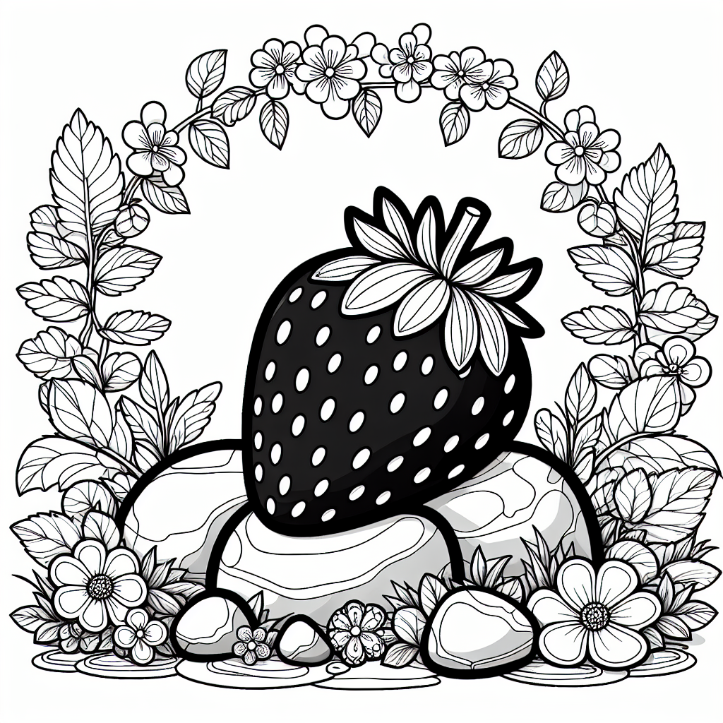 Es war einmal eine fröhliche Erdbeere namens Eddy, die auf einem gemütlichen Felsen inmitten eines bunten Blumenmeers thronte. Eddy liebte die warmen Sommertage, an denen die Sonne ihn kitzelte und die Blumen um ihn herum in leuchtenden Farben erblühten. Eddy war berühmt für seine leuchtend rote Farbe, die ihn zum Star auf jedem Erdbeerfeld machte. Die anderen Erdbeeren bewunderten ihn, und die Blumen flüsterten, dass Eddy die schönste Erdbeere weit und breit sei.
Eines Tages beschloss Eddy, dass er der Welt seine Kreativität zeigen wollte. Er stellte sich vor, wie Kinder ihn in den prächtigsten Farben ausmalten: leuchtendes Rot für seine Haut, tiefgrün für seine Blätter und vielleicht ein strahlendes Gelb für die Sonne, die ihn anstrahlte.
Eddy träumte auch von einer süßen Sahnewolke, die über ihm schwebte und ihm Schatten spendete. „Wie wunderbar es doch wäre, in einem Ausmalbuch zu sein“, dachte er und lächelte zufrieden.
Kinder, die Eddy ausmalten, konnten die Farben des Sommers spüren und sich den köstlichen Geschmack von Erdbeeren mit Sahne vorstellen. So wurde Eddy nicht nur ein Ausmalbild, sondern auch ein kleiner Botschafter der sommerlichen Freude.