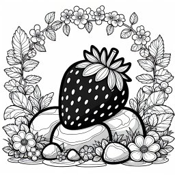Ruhige Beerenruhe - Tags: Erdbeere, Sommer, Ausmalen, Kreativität, Sahne.