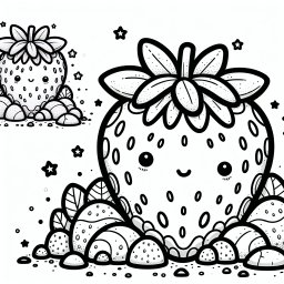Sternenhafte Beere – #Erdbeeren, #SüßeTräume, #SommerSpaß, #KreativMalen, #FantastischeFrüchte