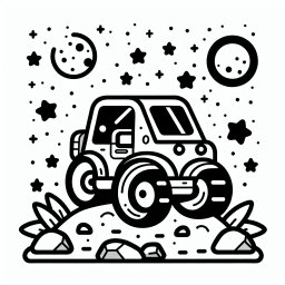 Sternenhafter Bagger – Tags: Bagger, Ausmalbilder, Fahrzeuge, Maschinen, Kreativität.