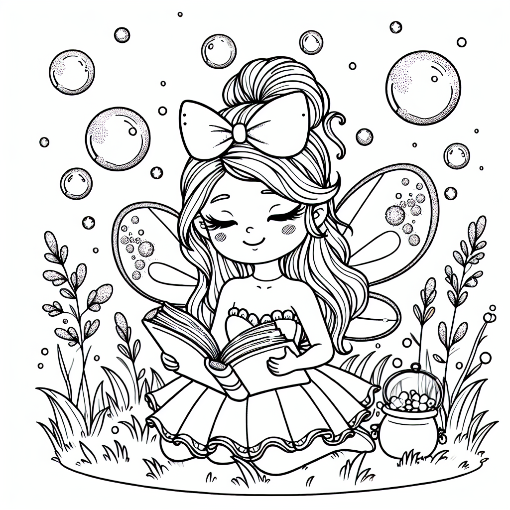 Fantasievolle Fee - Fee im Herbst, Ausmalspaß, zauberhafte Abenddämmerung