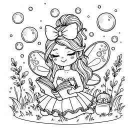 Fantasievolle Fee - Fee im Herbst, Ausmalspaß, zauberhafte Abenddämmerung