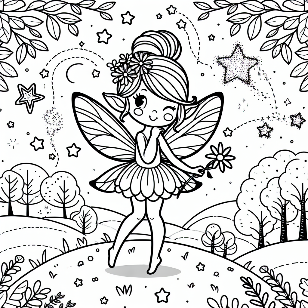 Verspielte Fee - #Herbst #Fee #Kreativität #Ausmalbild #Zauberwald