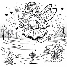 Fliegende Fee im Morgentanz - Fee, Zauberstab, Flügel, Winterwald, Glitzerfunken