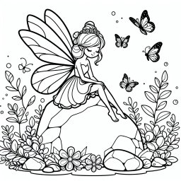 Verträumte Schmetterlingsfee - #Magie #Feen #Schmetterlinge #Fantasie #Ausmalbild