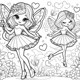 Tanzende Frühlingsfee - Fee, Flügel, Blumenkranz, Frühling, Schmetterling