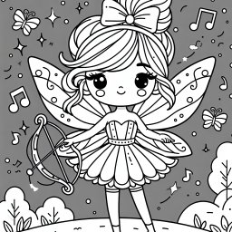 Magische Herbstfee - Fee, Flügel, Herbst, Schleife, Ausmalbild, Tanz