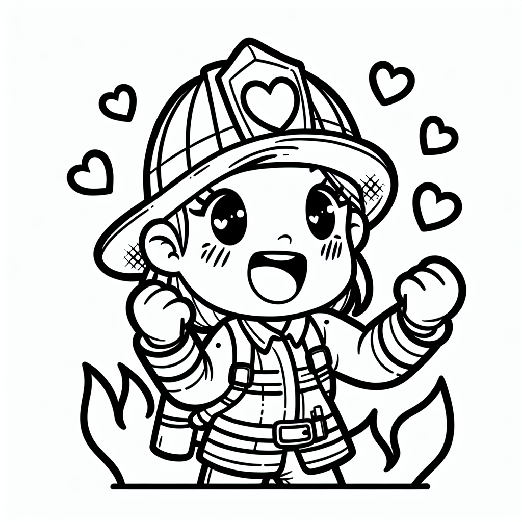Tauche ein in die heldenhafte und aufregende Welt der Feuerwehr! Hier erwartet dich ein Ausmalbild, das dich dazu einlädt, deiner Fantasie freien Lauf zu lassen und die faszinierende Arbeit einer Feuerwehrfrau kennenzulernen. Unsere tapfere Heldin trägt einen coolen Feuerwehrhut, geschmückt mit fröhlichen Herzen, der ihr einen ganz besonderen Look verleiht. Die dicken schwarzen Linien und die einfachen Formen machen das Ausmalen zu einem echten Vergnügen, während der lustige Cartoon-Stil dir ein Lächeln ins Gesicht zaubern wird.
Stelle dir vor, du begleitest die mutige Feuerwehrfrau an einem ereignisreichen Tag. Vielleicht rüstet sie sich gerade für einen Einsatz, um flackernde Flammen zu bändigen, oder hilft einem kleinen Kätzchen, das in einem Baum festsitzt. Mit jedem Farbstift, den du benutzt, erweckst du diese Geschichte zu Leben und wirst selbst zu einem Teil der abenteuerlichen Welt der Feuerwehrleute.
Lass dich von diesem Bild inspirieren und träume von all den heldenhaften Taten, die du vollbringen könntest.