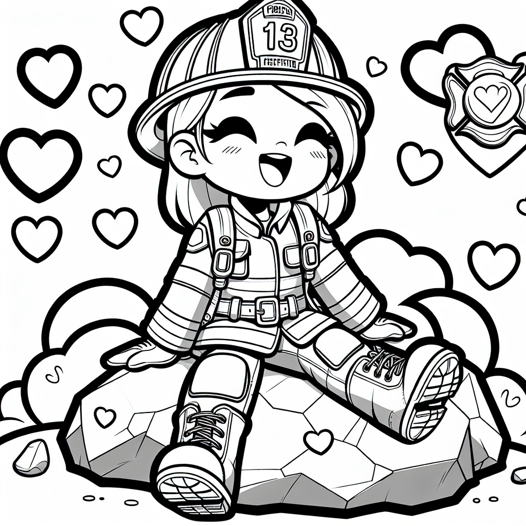 Um das Bild der fröhlichen Feuerwehrfrau besonders schön zu gestalten, beginnen Sie mit der Auswahl lebendiger, kontrastreicher Farben. Verwenden Sie ein leuchtendes Rot für die Uniform der Feuerwehrfrau, das die klassische Farbe der Feuerwehr symbolisiert und dabei hilft, die Hauptfigur hervorzuheben. Kombinieren Sie dies mit einem tiefen Blau oder einem kräftigen Gelb für den Helm, um ein harmonisches und auffälliges Gesamtbild zu schaffen.
Für die Herzen, die die Feuerwehrfrau umgeben, wählen Sie sanfte Pastelltöne wie Rosa oder Hellblau, um eine freundliche und warme Atmosphäre zu erzeugen, die das fröhliche Thema des Bildes unterstreicht. Der Felsen auf dem die Feuerwehrfrau sitzt, kann in Erdtönen wie Braun oder Grau gehalten werden, um einen natürlichen Kontrast zu den leuchtenden Farben der Feuerwehrfrau und der Herzen zu bieten.
Ermuntern Sie Kinder, den Hintergrund mit ihrem Lieblingston auszumalen. Vielleicht möchten sie einen sonnigen Himmel in Hellblau oder einen regenbogenfarbenen Hintergrund hinzufügen, um dem Bild noch mehr Freude und Kreativität zu verleihen. Lassen Sie ihrer Fantasie freien Lauf, und vergessen Sie nicht, den Cartoon-Stil mit kühnen Farben zu unterstützen!
