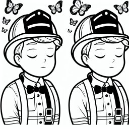 Entspannter Fliegenheld - #Feuerwehrmann #Ausmalbild #KreativitätFördern #KinderAktivitäten #FeuerwehrAbenteuer