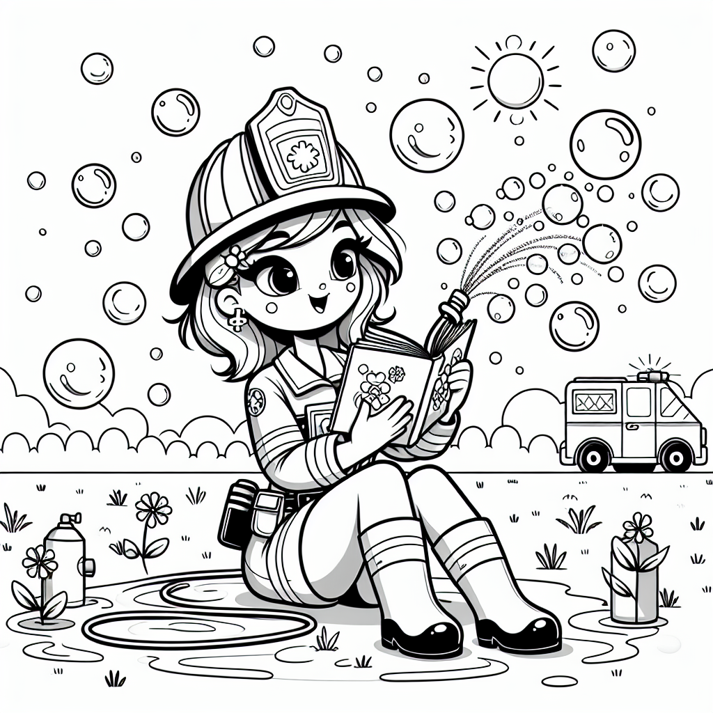 Tapferer Feuerwehrmann - Feuerwehrmann, Lesen, Sommerabend, Naturgeräusche