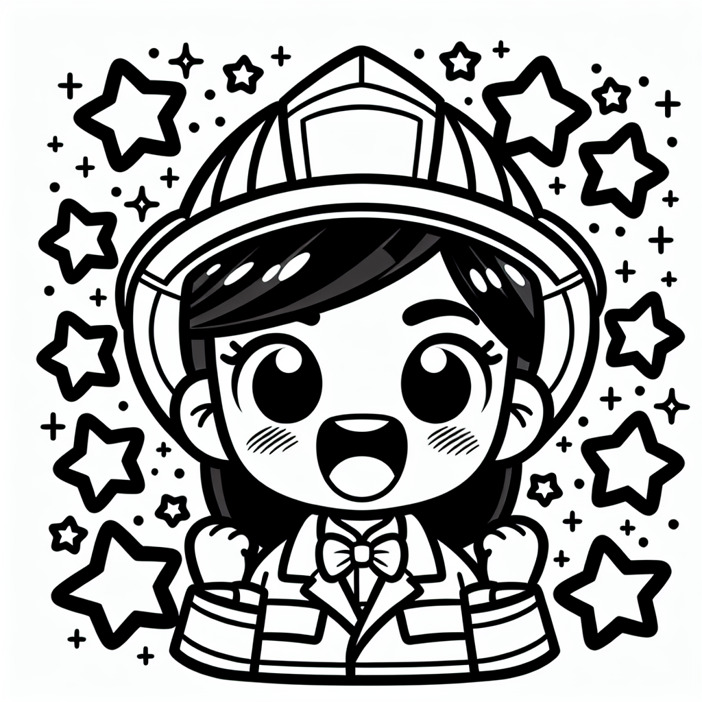 Aufgeregter Fliederwehrmann - #Feuerwehrmann, #Ausmalen, #Tanzen, #Feuerwehrwagen, #Sicherheit