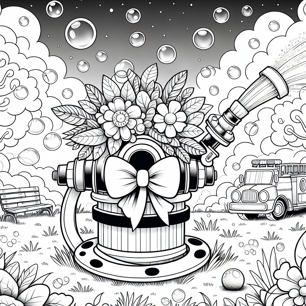 Gartenschlauch und Blasen - Malbuch, Frühling, Seifenblasen, Gartenschlauch, Kinderzeichnung
