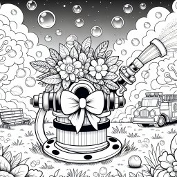 Gartenschlauch und Blasen - Malbuch, Frühling, Seifenblasen, Gartenschlauch, Kinderzeichnung