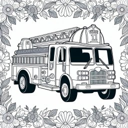 Neugieriges Löschmobil – #Feuerwehrauto #Ausmalbild #Kreativität #Abenteuer #Fantasie