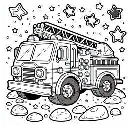 Abenteuer-Wagen – Tags: Ausmalbilder, Feuerwehr, Kinder, Kreativität, Abenteuer