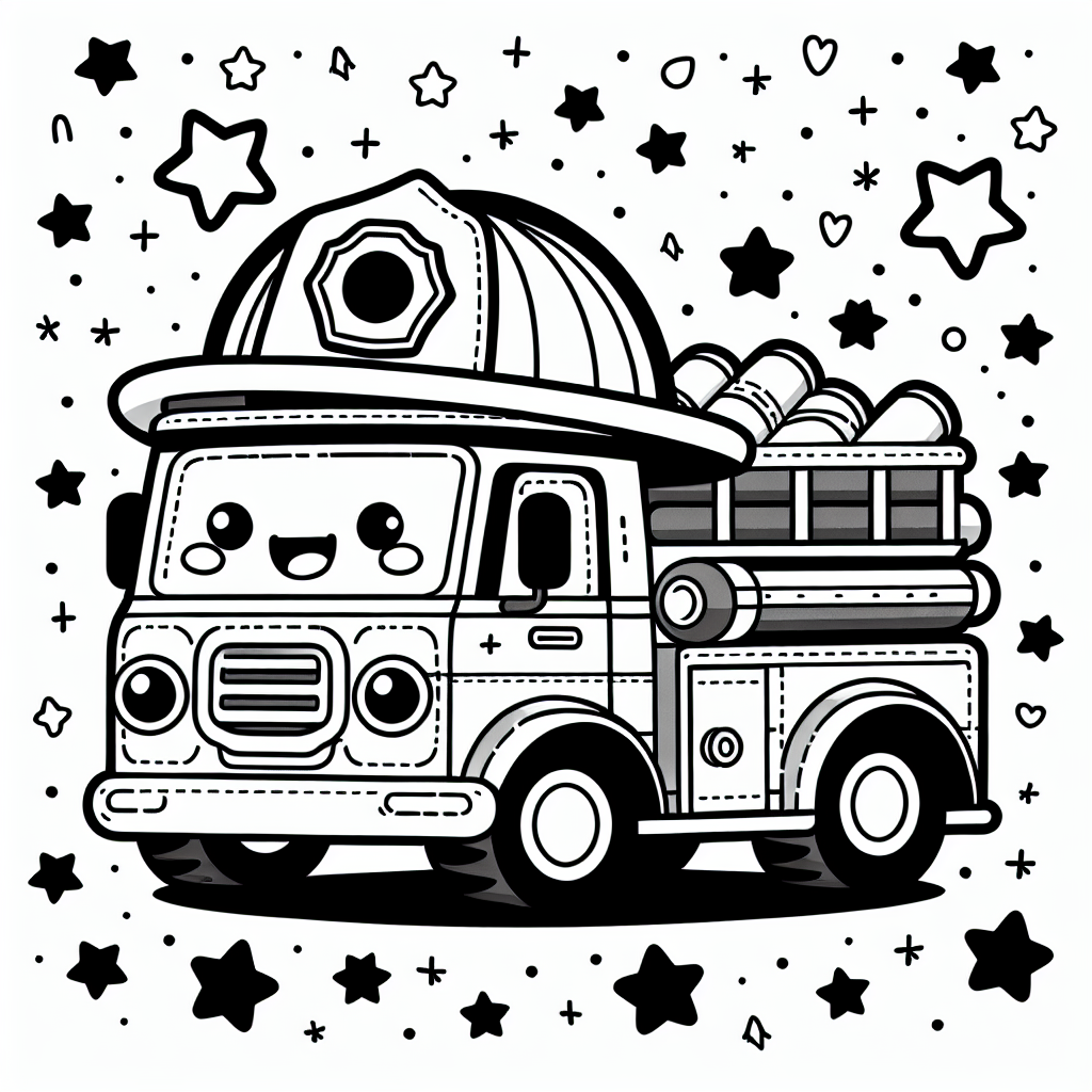 Hey du kleiner Künstler! Bist du bereit, deinem Kreativgeist freien Lauf zu lassen? Unser lustiges Ausmalbild zeigt ein fröhliches Feuerwehrauto mit einem stylischen Hut, umgeben von glitzernden Sternen. Die dicken schwarzen Linien machen es dir leicht, in den Linien zu bleiben, während du das Feuerwehrauto in deinen Lieblingsfarben ausmalst!
Stell dir vor, wie das knallrote Feuerwehrauto mit einem leuchtend blauen Blaulicht durch die Straßen saust, während es mit seinem Sirenenton eine abenteuerliche Rettungsmission beginnt. Vielleicht möchtest du den Schlauch in einem lebhaften Grün anmalen oder die Feuerwehrleiter in einem auffälligen Gelb gestalten. Und da wäre noch der Hydrant - wie wäre es mit einem satten Orange, damit er sofort ins Auge fällt?
Lass deiner Fantasie freien Lauf und verwandle dieses Bild in ein kunterbuntes Feuerwehrrennen voller Spaß und Abenteuer. Vergiss nicht, den Himmel um das Feuerwehrauto herum mit hellen Farben zu füllen, damit die Sterne noch besser zur Geltung kommen!