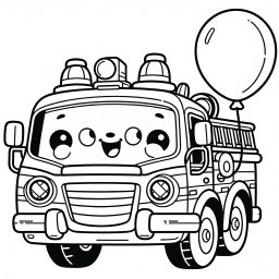 Fröhlicher Löscher – #Feuerwehrauto #Ausmalbild #Kinderspaß #LernenMitSpaß #Feuerwehr