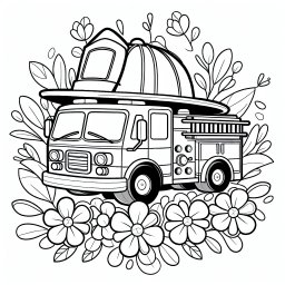 Ruhiges Blumenmobil – #Feuerwehrauto #Ausmalbild #Kreativität #Rettung #Abenteuer