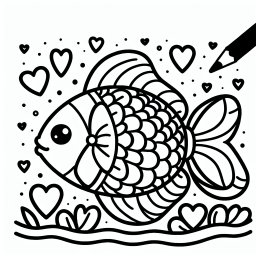 Herziger Schmetterfisch – Tags: #Fische, #Ausmalspaß, #Aquarium, #GeheimnisvolleWelt, #FliegendeHerzen