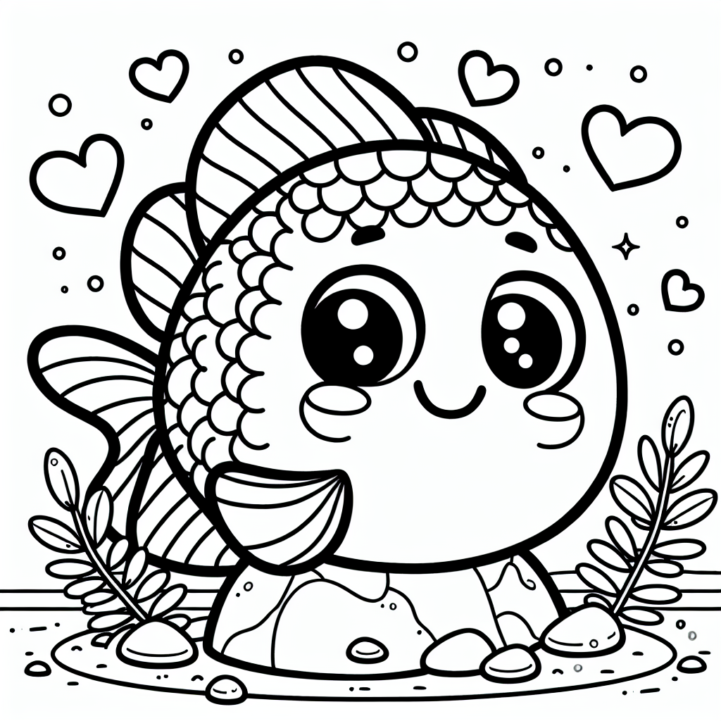 Herziger Felsenfisch - #Fische, #Ausmalbild, #Unterwasserwelt, #Kinder, #Kreativität