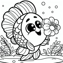 Fröhlicher Blumenfisch – #Abenteuer #Unterwasserwelt #Fischfreunde #Farbenpracht #AquariumAbenteuer