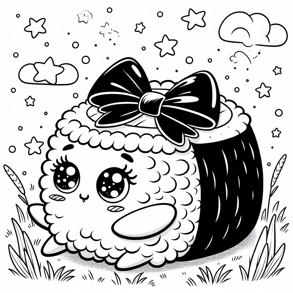 Zauberndes Fliegendes Sushi - Zauberhaftes Frühstückswesen, Wünsche im Winter, Flugabenteuer mit Schleife