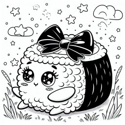 Zauberndes Fliegendes Sushi - Zauberhaftes Frühstückswesen, Wünsche im Winter, Flugabenteuer mit Schleife