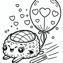 Beschwingtes Sushiwölkchen – Tags: #FliegendesSushi #KreativesAusmalen #Kinderfantasie #Malspaß #CartoonStil