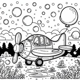 Flottes Flugzeug am Himmel - Flugzeug zeichnen, Ausmalbild Herbst, Kinder Malvorlage, Abendhimmel Abenteuer