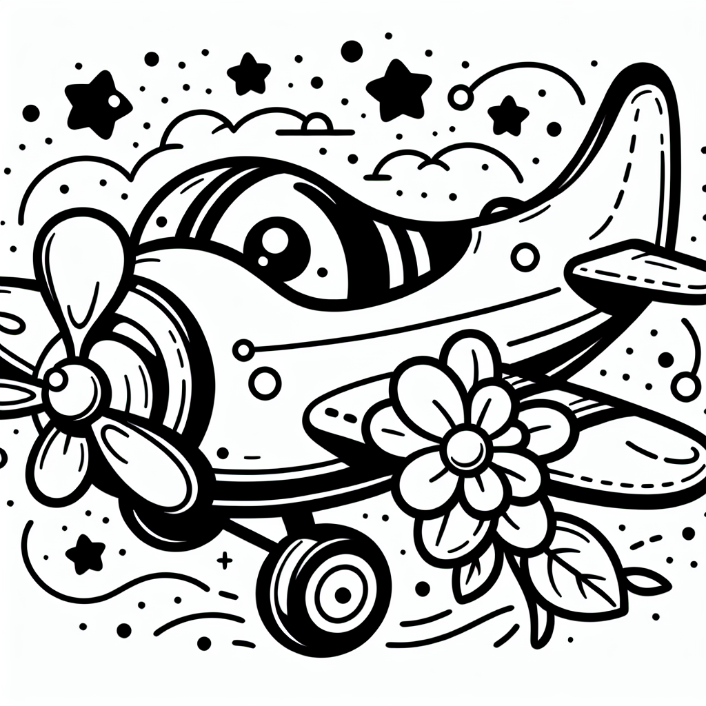 Um das lustige Flugzeugbild besonders schön zu gestalten, könnt ihr mit vielen bunten Farben experimentieren! Beginnt mit dem Flugzeug selbst: Ihr könnt den Rumpf in einer leuchtenden Farbe wie Rot oder Blau anmalen, während die Flügel eine kontrastierende Farbe wie Gelb oder Grün haben. Das Cockpit kann in Silber oder Grau gestaltet werden, um ihm einen metallischen Glanz zu verleihen.
Denkt daran, kleine Details hinzuzufügen, die das Bild lebendig machen. Ihr könnt den Piloten im Cockpit mit einem fröhlichen Gesicht zeichnen oder ihm eine lustige Uniform anziehen. Die Blume, die das Flugzeug hält, kann in bunten Farben wie Rosa, Violett und Gelb erstrahlen und mit grünen Blättern ergänzt werden.
Um den Himmel lebendig zu gestalten, fügt Wolken in verschiedenen Formen hinzu, die in einem weichen Blau oder Weiß gehalten sind. Die kleinen Sterne können golden oder silbern schimmern, um einen magischen Nachthimmel zu simulieren.
Vergesst nicht, einen Hintergrund zu gestalten! Vielleicht einen farbenfrohen Flughafen in der Ferne oder einen Regenbogen, der durch die Wolken bricht, um eine fröhliche Atmosphäre zu schaffen.