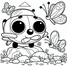 neugieriger Schmetterlingsflug – Tags: Flugzeug, Schmetterlinge, Cartoon, Abenteuer, Flughafen.