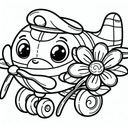 Verträumter Blumenpilot – Tags: #Freundschaft #FlugzeugAbenteuer #FloriFliegt #Blumengeschenk #Wolkenreise