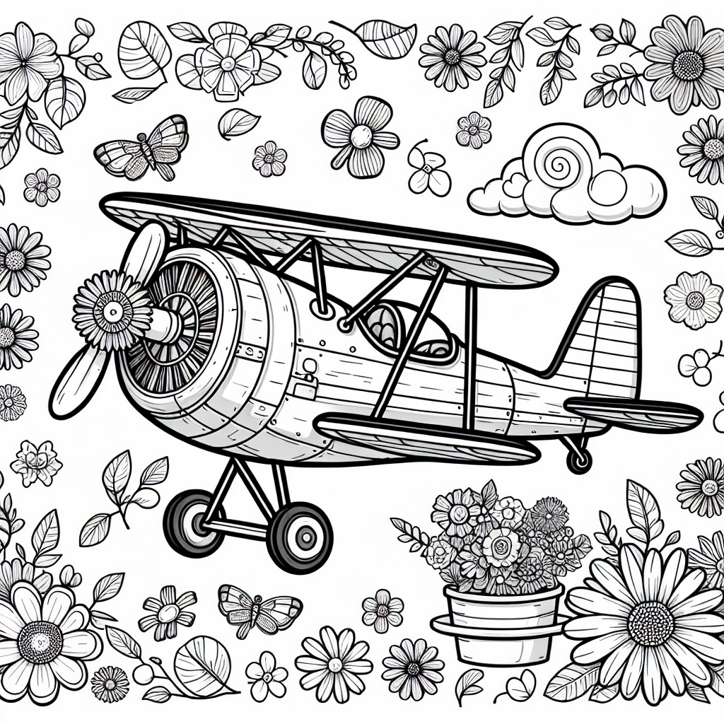Willkommen an Bord unseres himmlischen Abenteuers! Dieses fröhliche Flugzeug hat etwas ganz Besonderes im Schlepptau - eine leuchtend bunte Blume, die es allen anderen Blumen um sich herum präsentiert. Stell dir vor, es ist ein sonniger Tag auf dem Flughafen, und unser neugieriges Flugzeug bereitet sich auf eine spannungsgeladene Reise über die Wolken vor. Es trägt einen frechen Ausdruck im Cockpit, als ob ein unsichtbarer Pilot mit einem breiten Lächeln die Steuerung übernommen hat.
Die klaren, stilisierten Linien dieser Illustration sind perfekt, um mit deinen Lieblingsfarben gefüllt zu werden. Vielleicht malst du die Flügel in leuchtendem Blau oder das Cockpit in einem kräftigen Rot - die Möglichkeiten sind grenzenlos! Während du ausmalst, frage dich: Welche Farbe würde die Blumen rund um unser Flugzeug am besten zum Strahlen bringen?
Hier kommt das Rätsel: Welches Fahrzeug kann fliegen, lächelt trotzdem am Boden, und trägt eine Blume als Krone?
Bereit, deiner Kreativität freien Lauf zu lassen? Nimm deine Stifte und zaubere ein buntes Meisterwerk, das selbst die Wolken zum Staunen bringt!