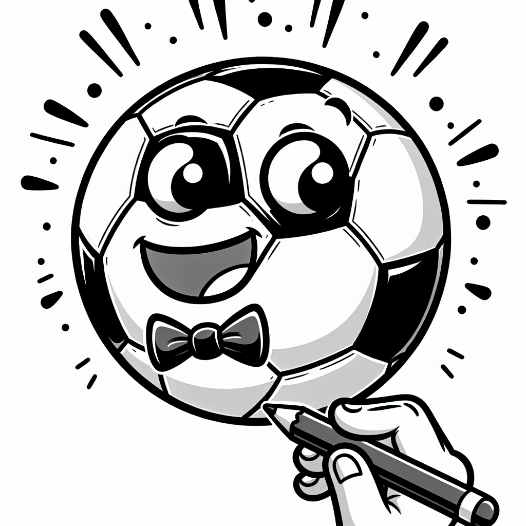 Mach dich bereit für ein kicherndes Abenteuer auf dem Fußballfeld mit unserem lustigen Ausmalbild: Ein aufgeregter Fußball, der eine elegante Fliege trägt! Perfekt für kleine Künstler, die das runde Leder in allen möglichen tollen Farben zum Leben erwecken wollen. Vielleicht möchtest du dem Fußball eine witzige Mischung aus Regenbogenfarben verpassen oder ihn in den Farben deiner Lieblingsmannschaft gestalten!
Während du den Ball ausmalst, kannst du dir vorstellen, wie er gerade in einem großen Stadion aufs Tor zurast, während der Schiedsrichter gespannt das Spiel beobachtet. Denk daran, vielleicht auch den Hintergrund zu verzieren: Ein strahlend blauer Himmel, jubelnde Fans und das glänzende Gold eines Pokals könnten dem Bild eine magische Note verleihen!
Ein Tipp für fortgeschrittene Künstler: Du könntest versuchen, dem Fußball eine glänzende Oberfläche zu geben, indem du einige Stellen heller lässt, als ob das Flutlicht des Stadions darauf scheint. Und vergiss nicht die Fliege! Vielleicht wird sie ja rot wie das Trikot deiner Helden oder schick und schwarz-weiß gestreift.