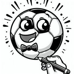 Aufgeregter Ball – Tags: Fußball, Ausmalbild, Kinder, Stadion, Pokal