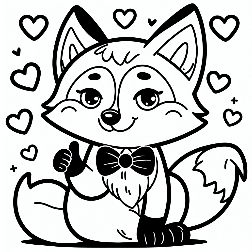 Herzchenfuchs-Zauber - #Fuchs #Ausmalbild #Kreativität #Kinder #Natur